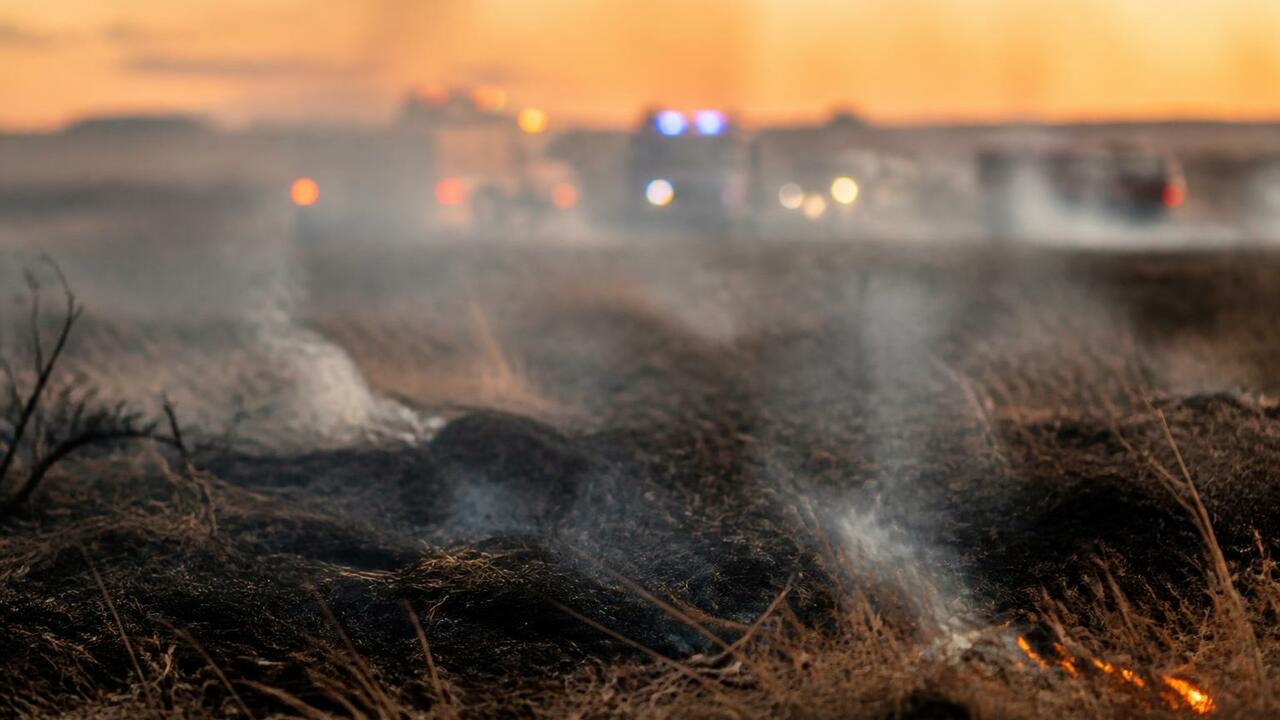Пожарные ликвидировали возгорание сухой травы п...